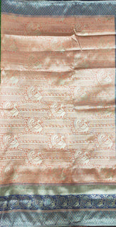 Kavvya Soft & Lightweight Peach Weaving Silk Saree - KAVVYA